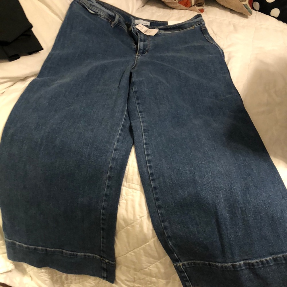 Loft denim curvy high waist wide legs